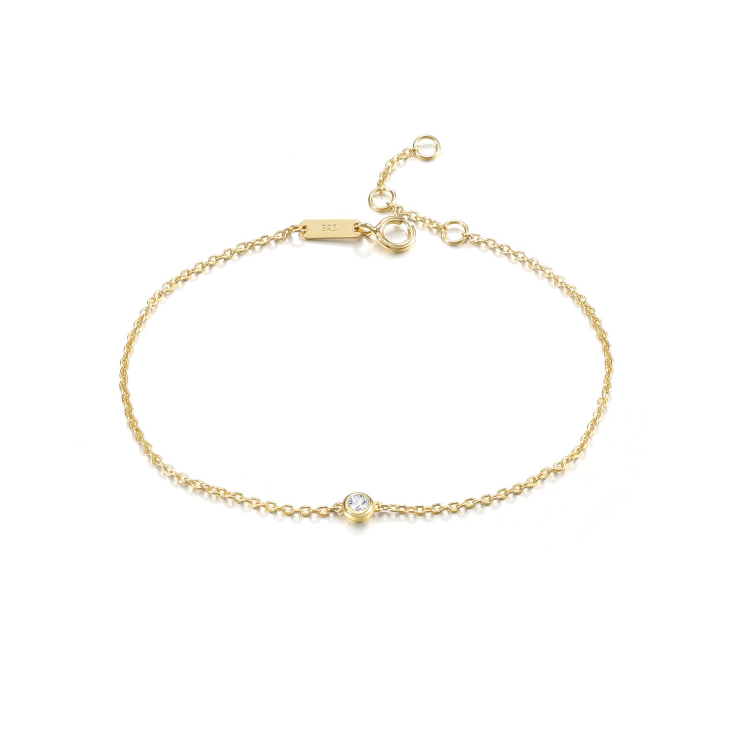Gold Plated Cultivated Diamond Bracelet with moissanite or diamond