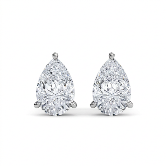 Vivien Silver Earrings – Moissanite Pear Drops