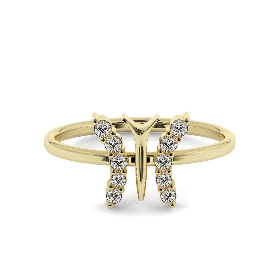 Odette Gold-Plated Ring – Dragonfly with Moissanite