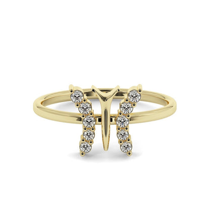 Odette Gold-Plated Ring – Dragonfly with Moissanite