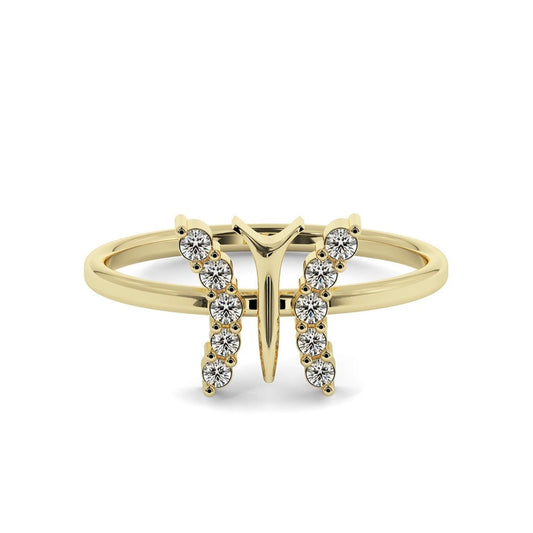 Odette Gold-Plated Ring – Dragonfly with Moissanite