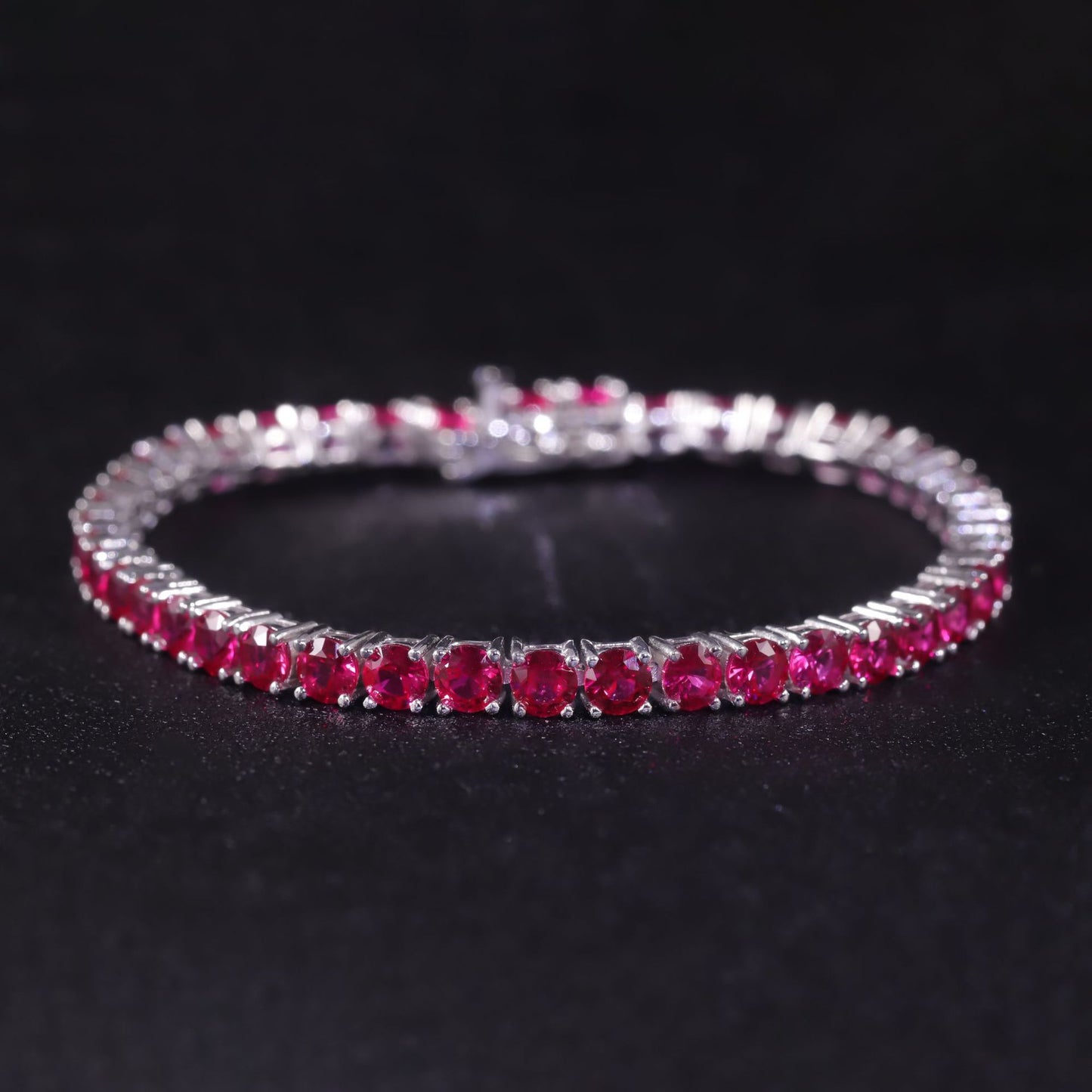 Luxury Colorful Gem Bracelet with cultivation ruby