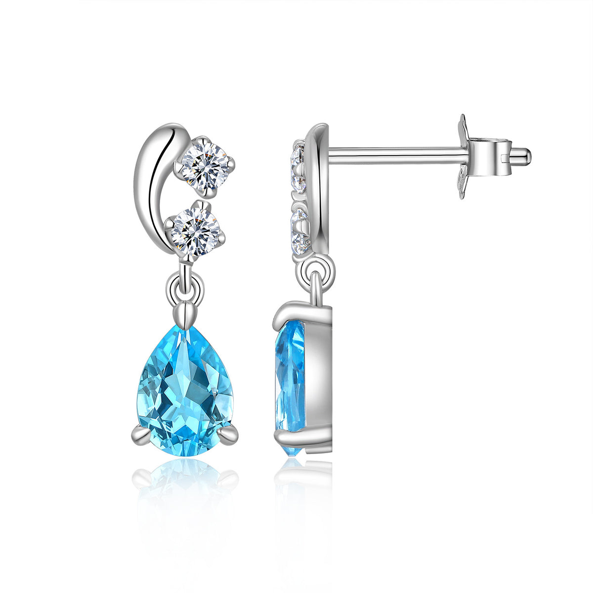 Ocean Topaz earrings – pear blue topaz drops