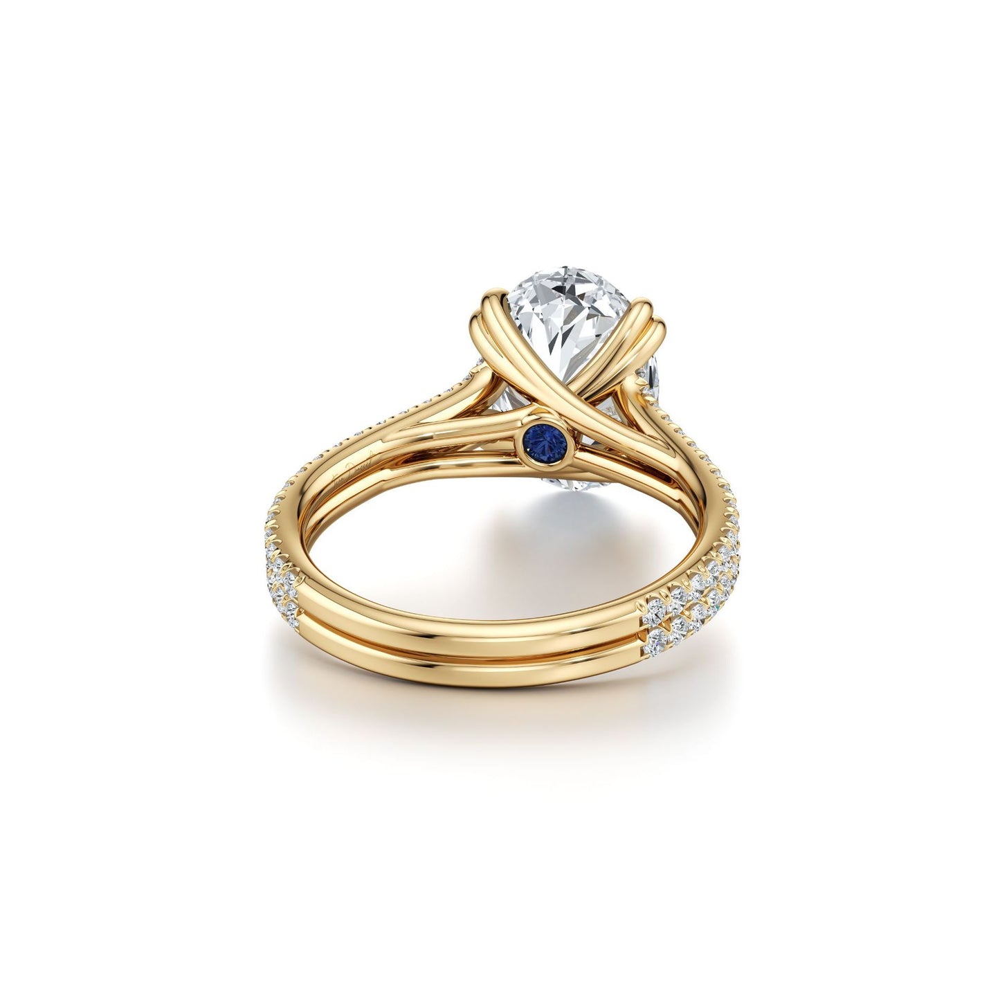 Prsteň Céline – oválny moissanit pavé