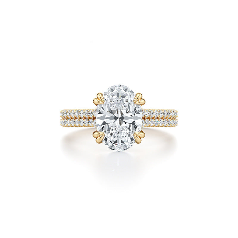 Prsteň Céline – oválny moissanit pavé