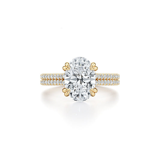 Prsteň Céline – oválny moissanit pavé