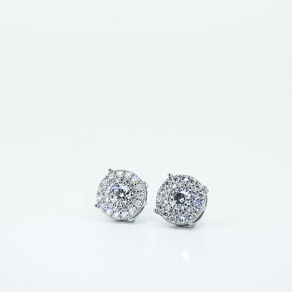 Gloria Silver Earrings – Pavé Moissanite Studs
