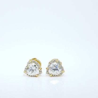 Amora Gold-Plated Earrings – Moissanite Hearts 1 + 1 ct