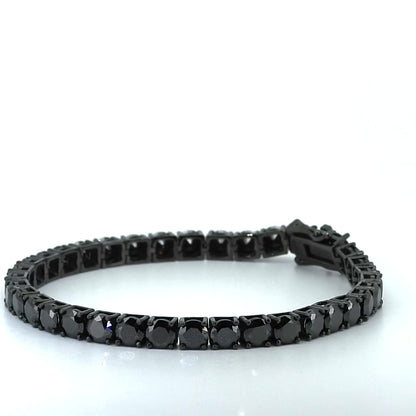 Strieborný tenisový náramok Dark – čierne moissanity 4 mm