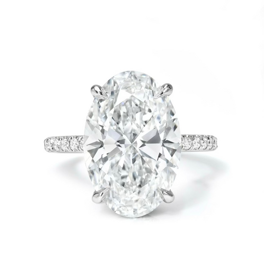 Victoria Silver Ring – Oval Moissanite 8 ct